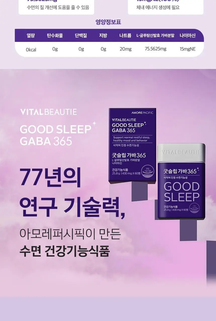 [수면기능성] 바이탈뷰티 굿슬립가바 365 (14일분) 상세페이지 7